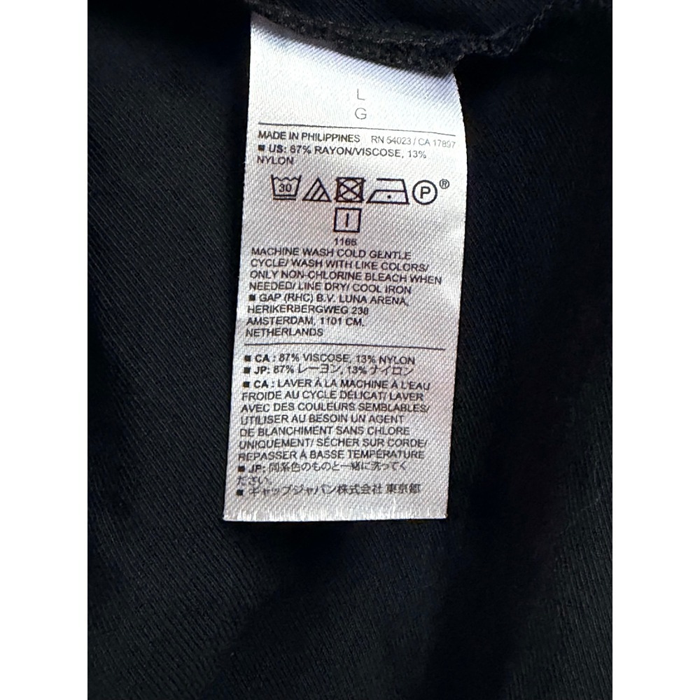 Banana Republic Womens Black Band Collar Button Down Blouse Shirred Yoke Large - Picture 4 of 6